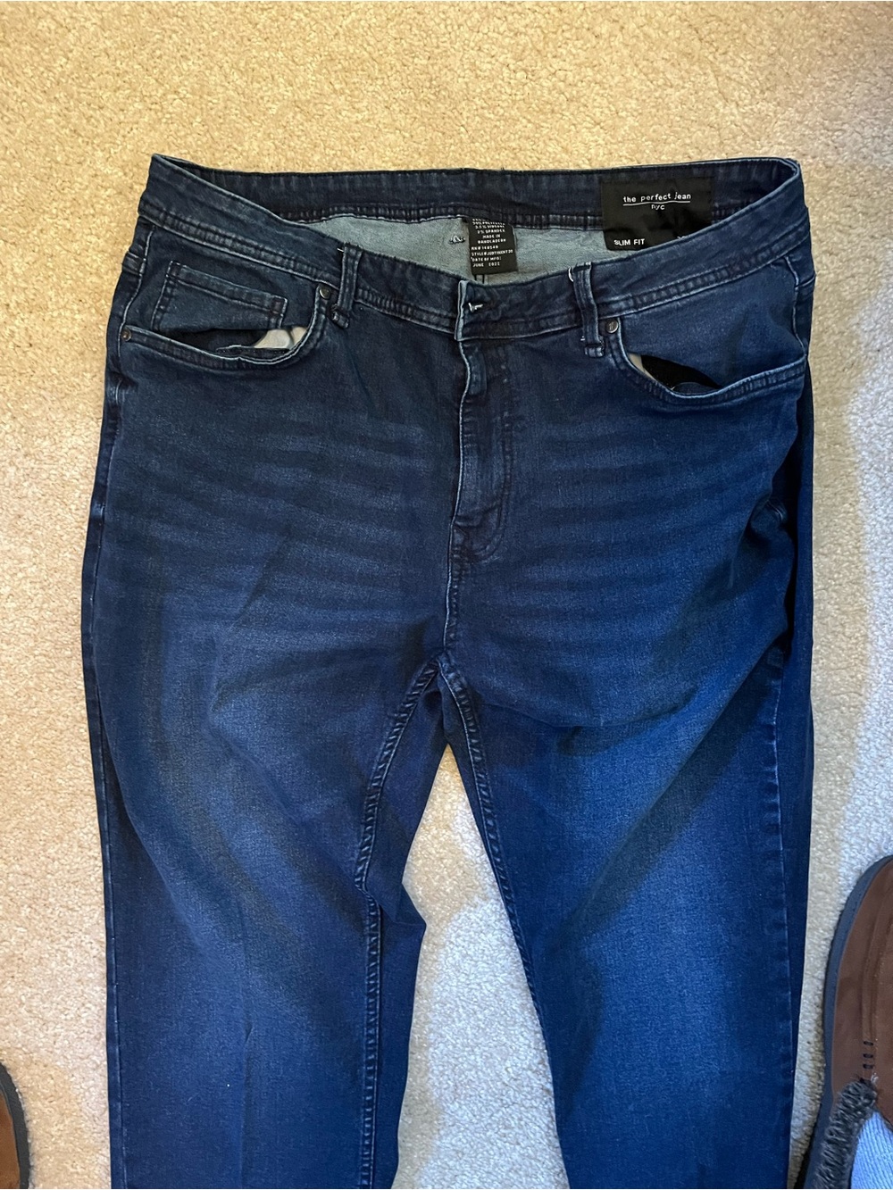 The Perfect Jean NYC Slim Fit Dark Blue Men’s Jeans 38”W and 30” inseam